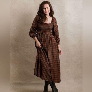 NWT Neuflora Gianna Dress Plum Plaid Size Medium